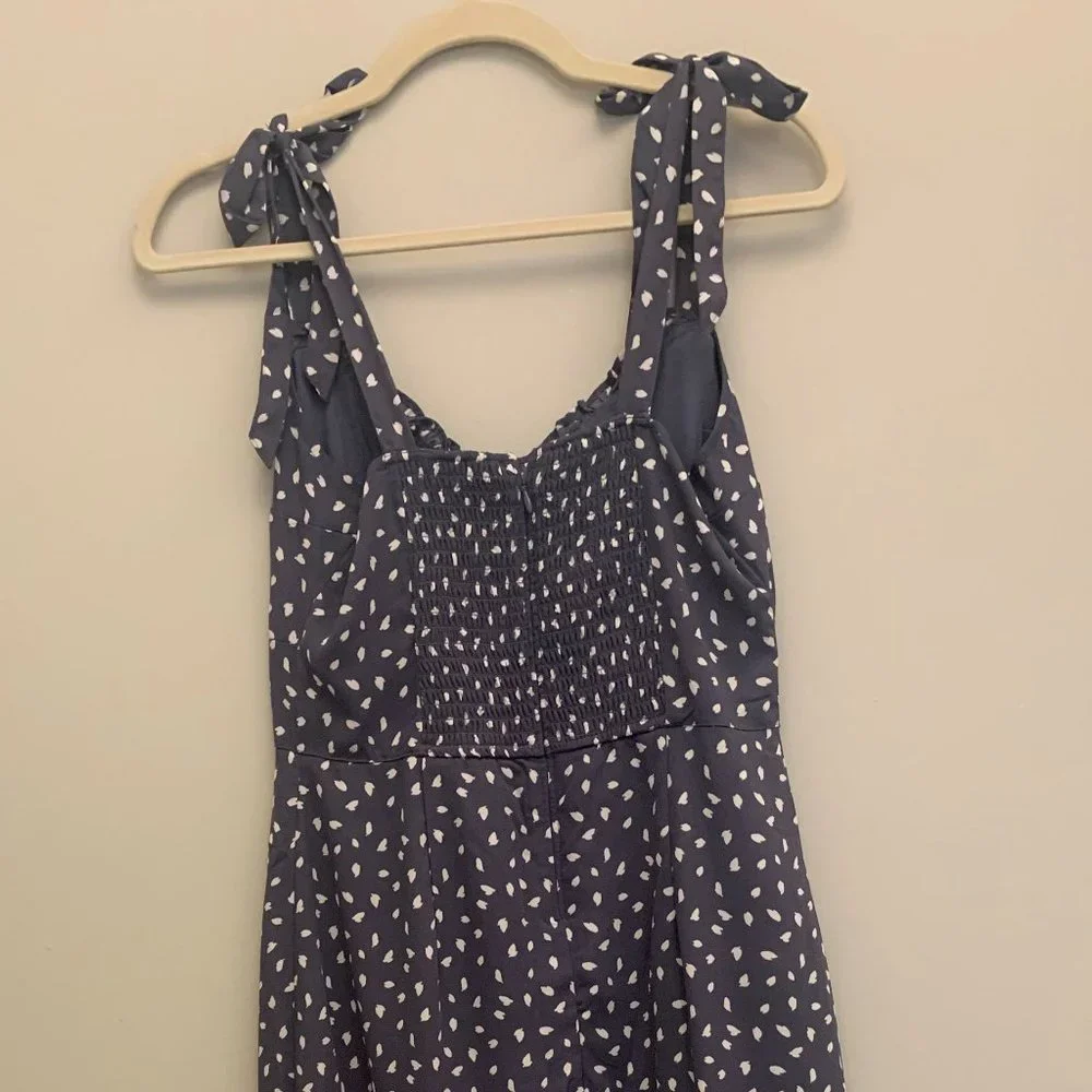 Abercrombie & Fitch Navy Polka Dot Midi Dress - Picture 2 of 5